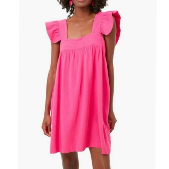Tuckernuck Pomander Place Pink Camelillia Tiered Mini Dress Size XS - Picture 1 of 6